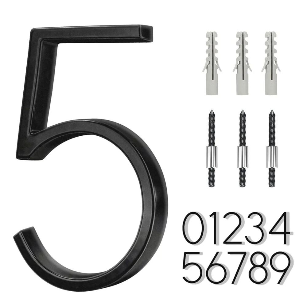 5" Stainless Steel Floating House Number‎ 5, Metal Modern House Numbers